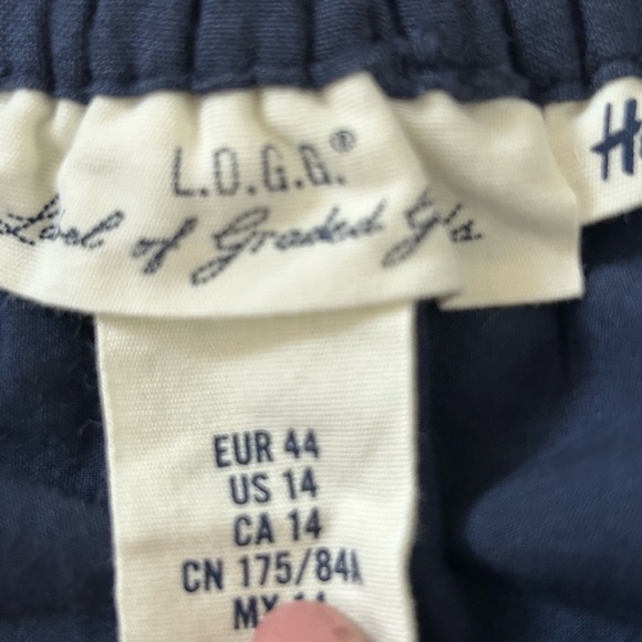 H&M Blue Embroidered Mini Skirt Sz 14 - Picture 2 of 6